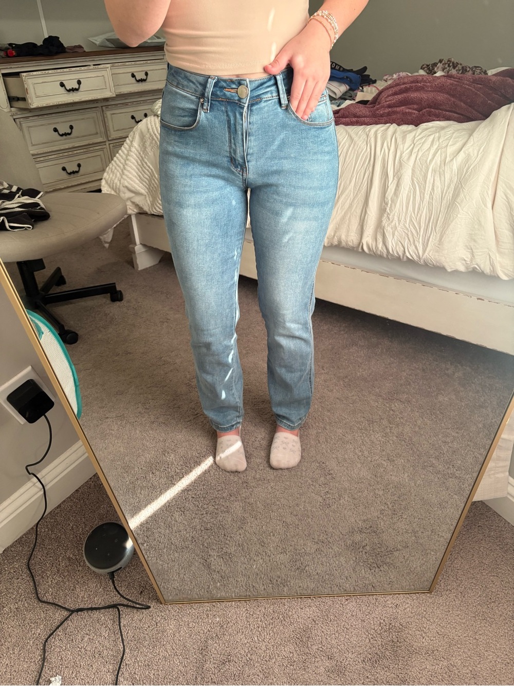 High-Rise Light Blue Women's Jeans from Bamboo